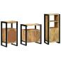 Preview: Badezimmermöbel Set mit Regal 3 pcs Braun Massives Mango-Holz