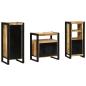 Preview: ARDEBO.de - Badezimmermöbel Set mit Regal 3 pcs Braun Massives Mango-Holz