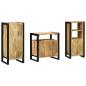 Preview: Badezimmermöbel Set mit Regal 3 pcs Braun Massives Mango-Holz