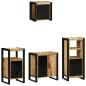 Preview: ARDEBO.de - Badezimmermöbel Set mit Regal 4 pcs Braun Massives Mango-Holz