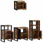 Preview: Badezimmermöbel Set 4 pcs Mehrfarbig Massives recyceltes Holz