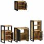 Preview: Badezimmermöbel Set mit Regal 4 pcs Braun Massives Mango-Holz