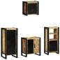 Preview: Badezimmermöbel Set mit Regal 4 pcs Braun Massives Mango-Holz