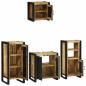 Preview: Badezimmermöbel Set mit Regal 4 pcs Braun Massives Mango-Holz