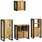 Preview: Badezimmermöbel Set mit Regal 4 pcs Braun Massives Mango-Holz