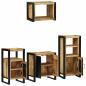 Preview: Badezimmermöbel Set mit Regal 4 pcs Braun Massives Mango-Holz