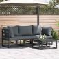 Preview: ARDEBO.de - Garten-Sofa-Set 4 pcs Schwarz 70 x 70 x 32 cm Aluminium