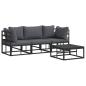Preview: Garten-Sofa-Set 4 pcs Schwarz 70 x 70 x 32 cm Aluminium