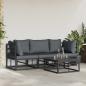 Preview: Garten-Sofa-Set 4 pcs Schwarz 70 x 70 x 32 cm Aluminium