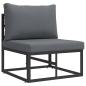 Preview: Garten-Sofa-Set 4 pcs Schwarz 70 x 70 x 32 cm Aluminium