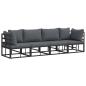 Preview: Garten-Sofa-Set 4 pcs Schwarz 283 x 71.5 x 71 cm Aluminium