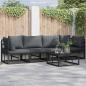 Preview: ARDEBO.de - Garten-Sofa-Set 5 pcs Schwarz 70 x 70 x 32 cm Aluminium