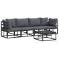 Preview: Garten-Sofa-Set 5 pcs Schwarz 70 x 70 x 32 cm Aluminium