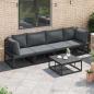 Preview: Garten-Sofa-Set 5 pcs Schwarz 70 x 70 x 32 cm Aluminium
