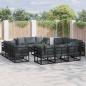Preview: ARDEBO.de - Garten-Sofa-Set 12 pcs Schwarz 213 x 71.5 x 71 cm Aluminium
