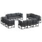 Preview: Garten-Sofa-Set 12 pcs Schwarz 213 x 71.5 x 71 cm Aluminium