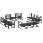 Preview: Garten-Sofa-Set 12 pcs Schwarz 213 x 71.5 x 71 cm Aluminium
