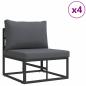 Preview: Garten-Sofa-Set 13 pcs Schwarz 70 x 70 x 32 cm Aluminium