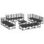 Preview: Garten-Sofa-Set 13 pcs Schwarz 70 x 70 x 32 cm Aluminium