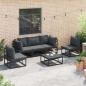 Preview: Garten-Sofa-Set 5 pcs Schwarz 213 x 71.5 x 71 cm Aluminium