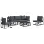 Preview: Garten-Sofa-Set 6 pcs Schwarz 70 x 70 x 32 cm Aluminium