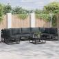 Preview: ARDEBO.de - Garten-Sofa-Set 7 pcs Schwarz 353 x 141,5 x 71 cm Aluminium