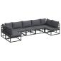 Preview: Garten-Sofa-Set 7 pcs Schwarz 353 x 141,5 x 71 cm Aluminium