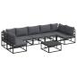 Preview: Garten-Sofa-Set 8 pcs Schwarz 70 x 70 x 32 cm Aluminium