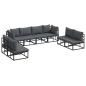 Preview: Garten-Sofa-Set 8 pcs Schwarz 283 x 71.5 x 71 cm Aluminium