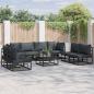 Preview: ARDEBO.de - Garten-Sofa-Set 9 pcs Schwarz 70 x 70 x 32 cm Aluminium