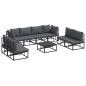 Preview: Garten-Sofa-Set 9 pcs Schwarz 70 x 70 x 32 cm Aluminium