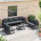 Preview: Garten-Sofa-Set 9 pcs Schwarz 70 x 70 x 32 cm Aluminium