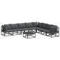 Preview: Garten-Sofa-Set 9 pcs Schwarz 70 x 70 x 32 cm Aluminium