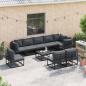 Preview: Gartensofa-set 10 stk. Schwarz Aluminium