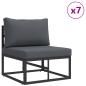 Preview: Garten-Sofa-Set 11 pcs Schwarz 70 x 70 x 32 cm Aluminium