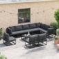 Preview: Garten-Sofa-Set 11 pcs Schwarz 70 x 70 x 32 cm Aluminium