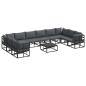 Preview: Garten-Sofa-Set 11 pcs Schwarz 70 x 70 x 32 cm Aluminium