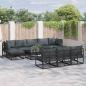 Preview: ARDEBO.de - Garten-Sofa-Set 11 pcs Schwarz 70 x 70 x 32 cm Aluminium