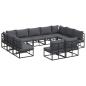 Preview: Garten-Sofa-Set 11 pcs Schwarz 353 x 211,5 x 71 cm Aluminium