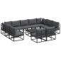 Preview: Garten-Sofa-Set 12 pcs Schwarz 70 x 70 x 32 cm Aluminium