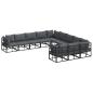 Preview: ARDEBO.de - Garten-Sofa-Set 11 pcs Schwarz 70 x 70 x 32 cm Aluminium