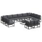 Preview: Garten-Sofa-Set 13 pcs Schwarz 70 x 70 x 32 cm Aluminium