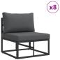 Preview: Garten-Sofa-Set 13 pcs Schwarz 70 x 70 x 32 cm Aluminium