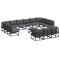 Preview: Garten-Sofa-Set 14 pcs Schwarz 70 x 70 x 32 cm Aluminium