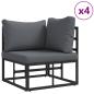 Preview: Garten-Sofa-Set 14 pcs Schwarz 70 x 70 x 32 cm Aluminium
