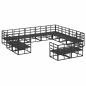 Preview: Garten-Sofa-Set 12 pcs Schwarz 353 x 283 x 71 cm Aluminium