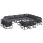 Preview: Garten-Sofa-Set 13 pcs Schwarz 70 x 70 x 32 cm Aluminium