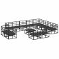 Preview: Garten-Sofa-Set 13 pcs Schwarz 70 x 70 x 32 cm Aluminium