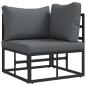 Preview: Garten-Sofa-Set 6 pcs Schwarz Aluminium