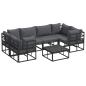 Preview: Garten-Sofa-Set 7 pcs Schwarz Aluminium